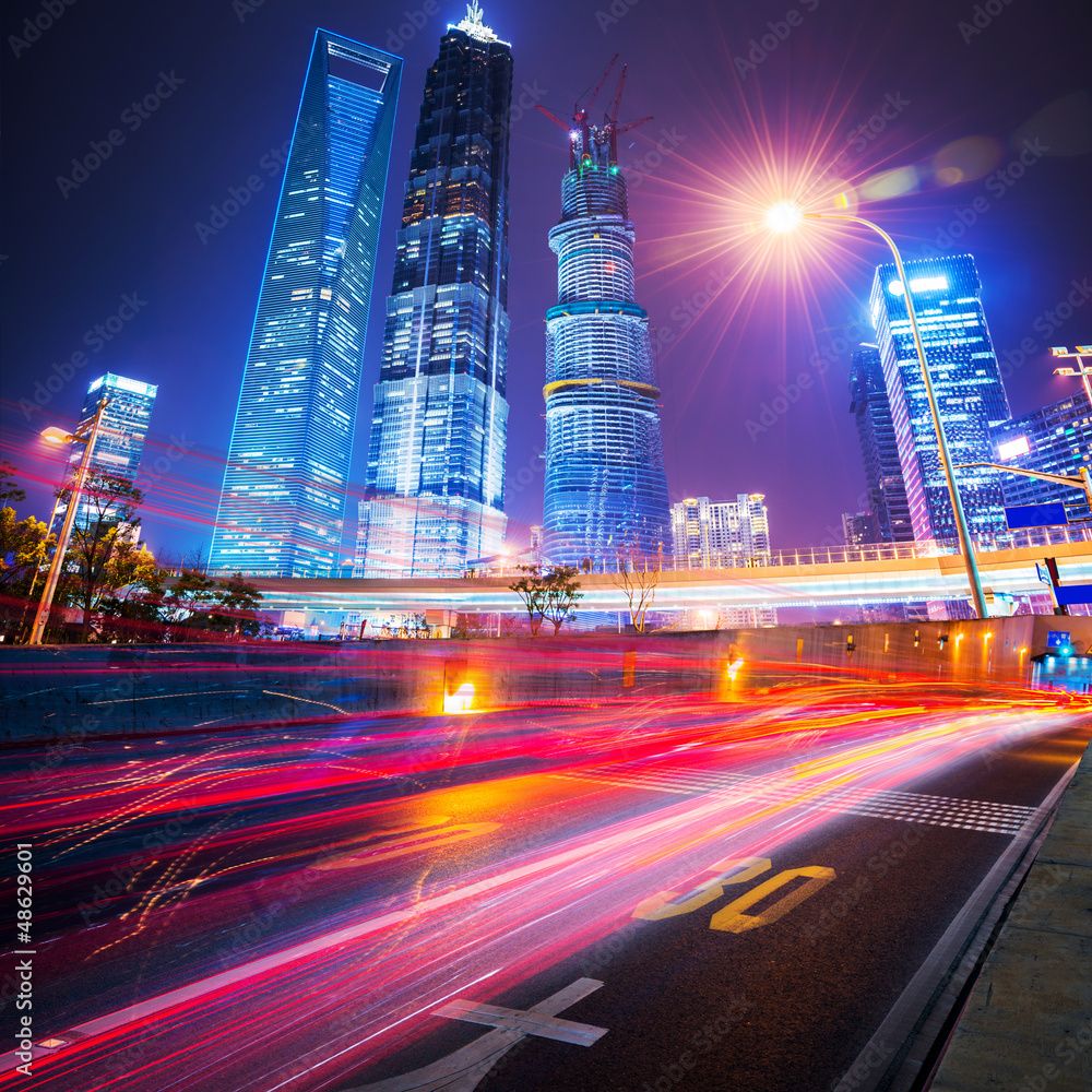 night scene of modern city