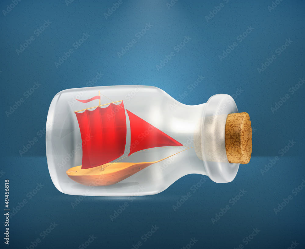 Boat in a bottle, icon
