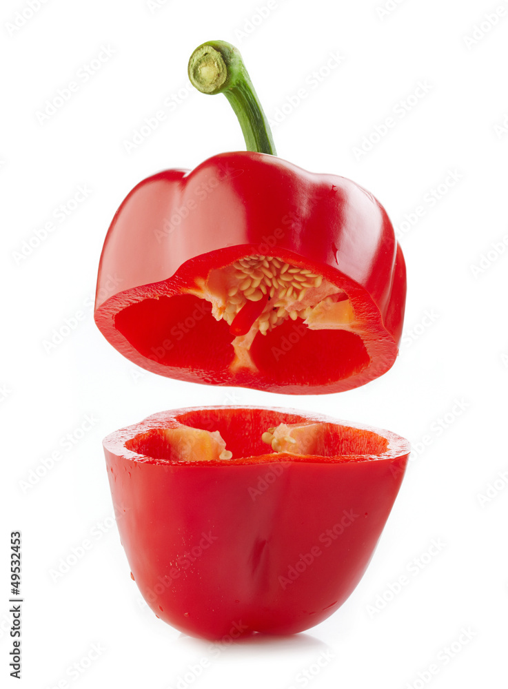 fresh red half paprika