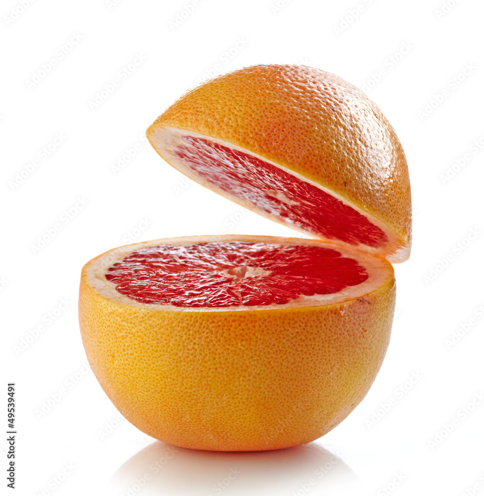 新鲜半葡萄柚