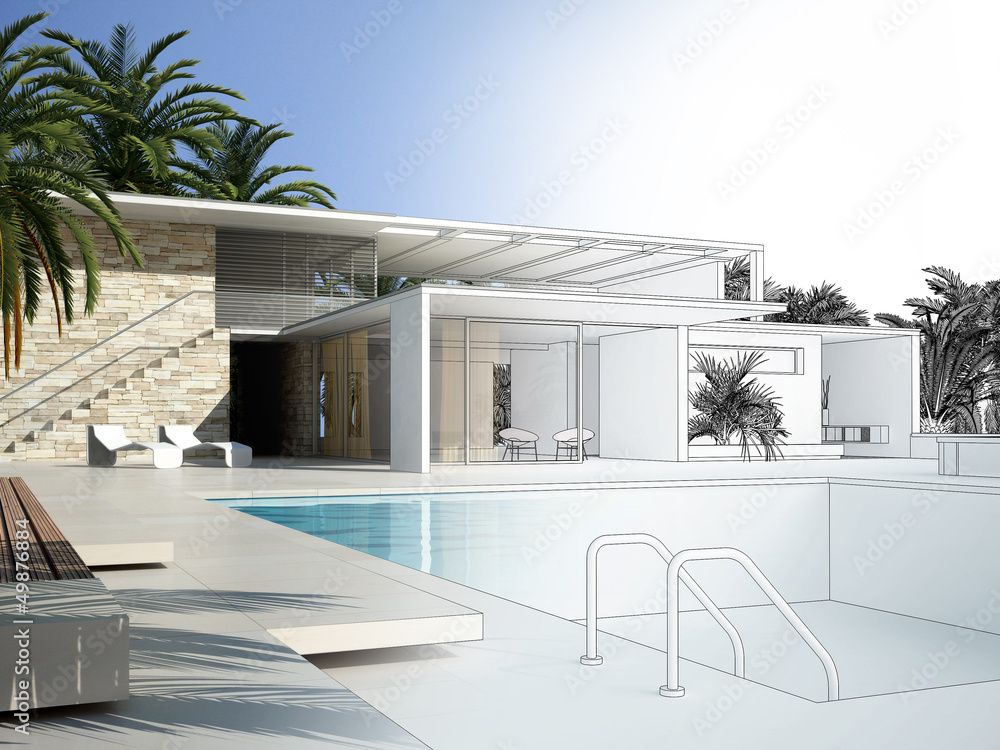 Villa CAD 3D Rendering 2