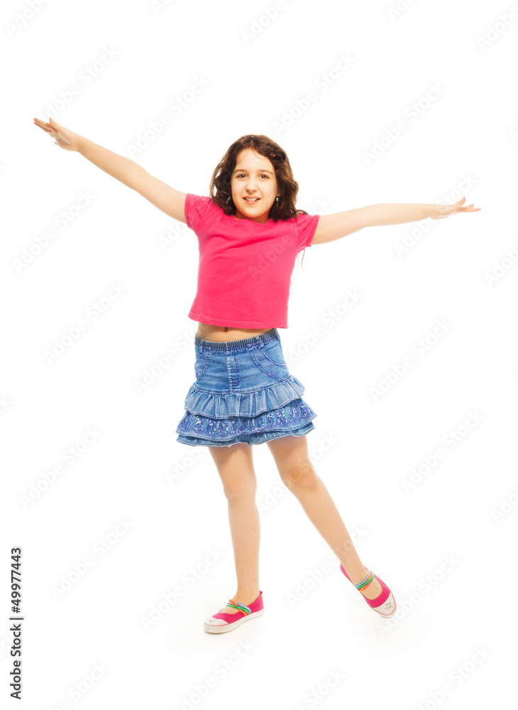 快乐跳跃11岁女孩