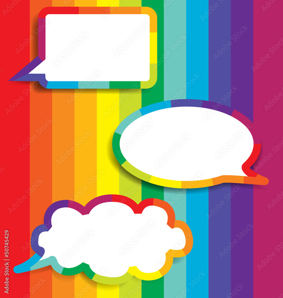 Colorful Background With Speech Bubble.