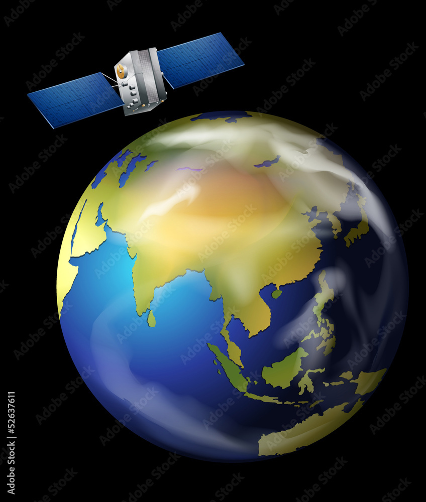Satellite orbiting Earth