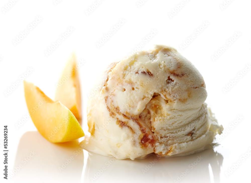 一勺白底冰淇淋