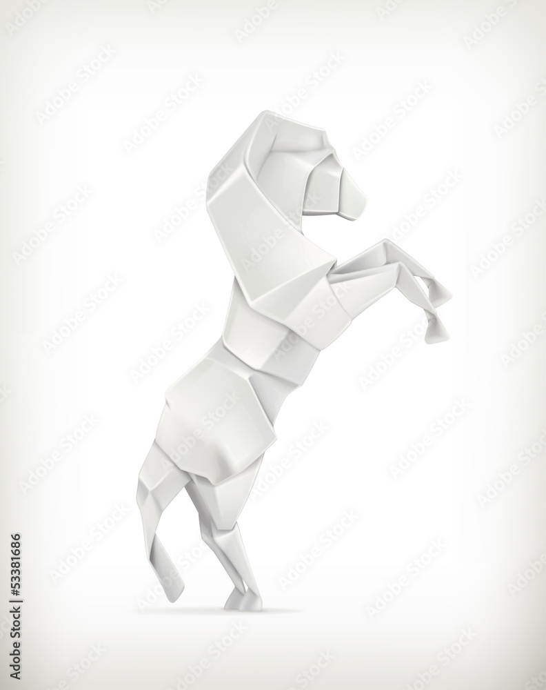 白纸马，折纸