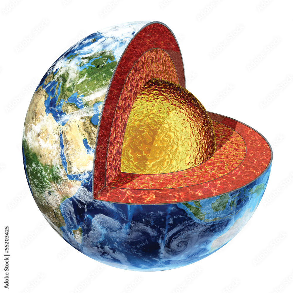 Earth cross section. Outer core version.