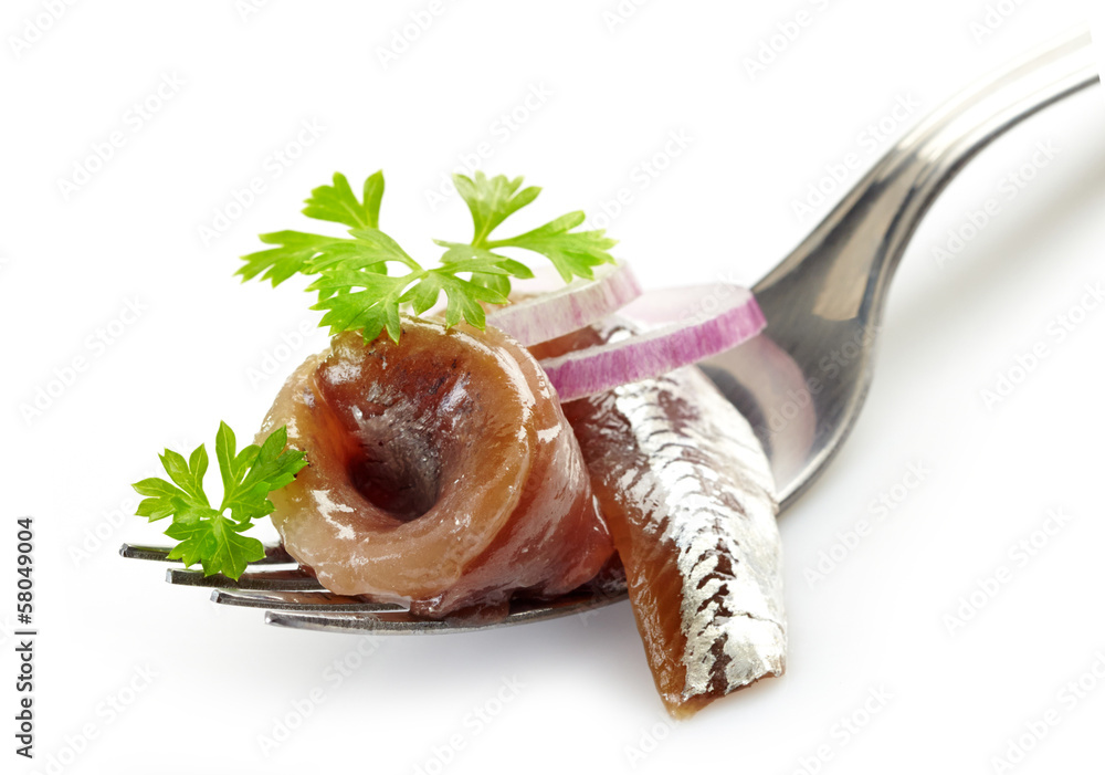 fork with anchovy roll