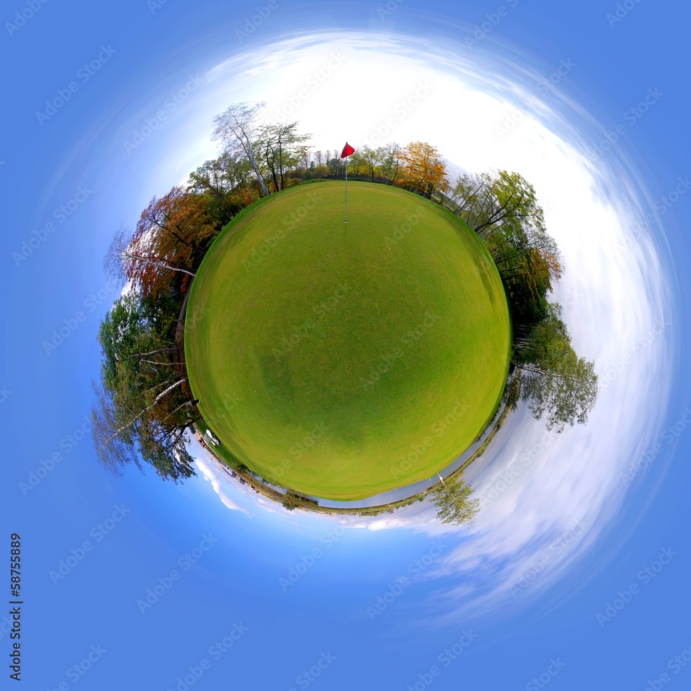 小星球高尔夫球场绿地，小世界