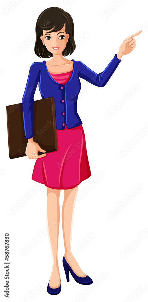 A businesswoman with a blue blazer