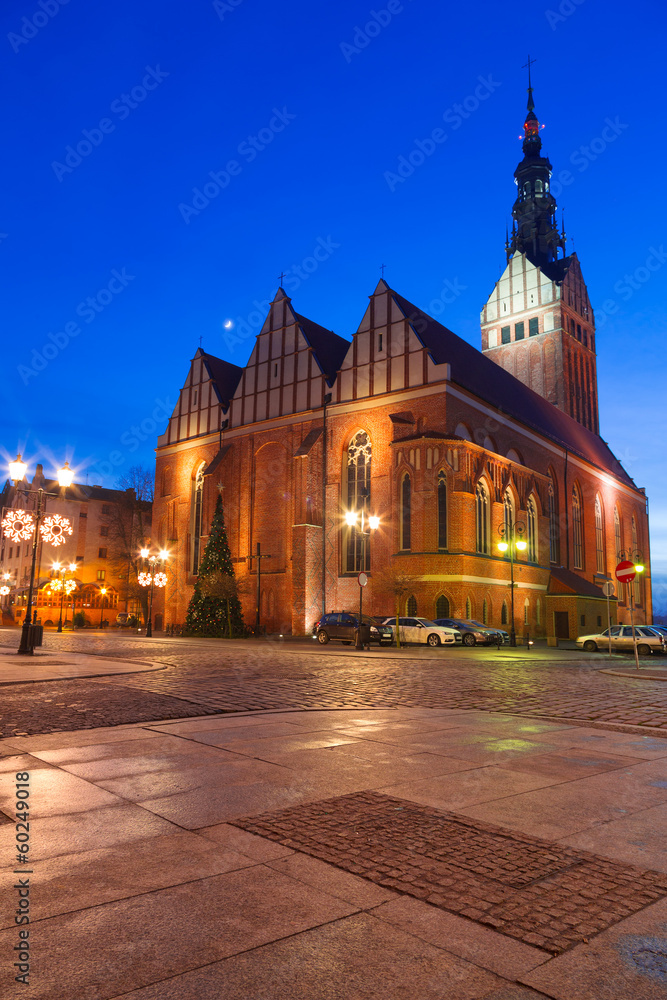 波兰埃尔巴格老城的圣尼古拉斯大教堂