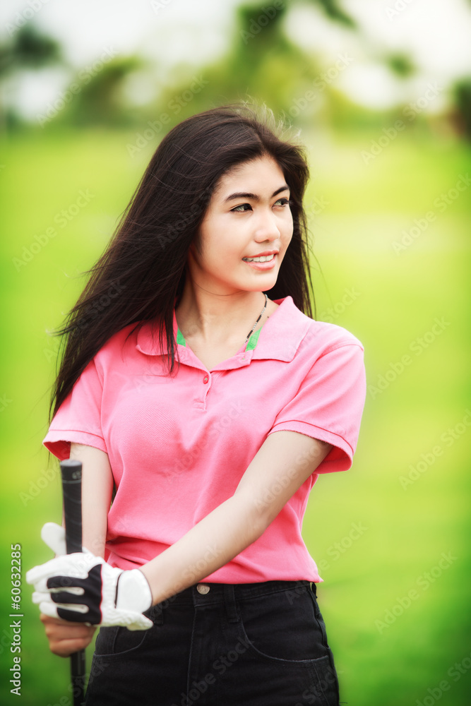 Asia girl golf player