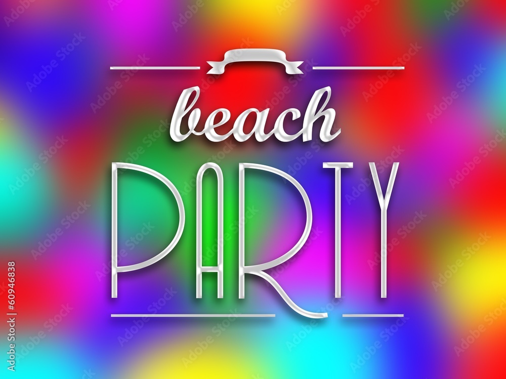 Beach party invitation poster, colorful backround