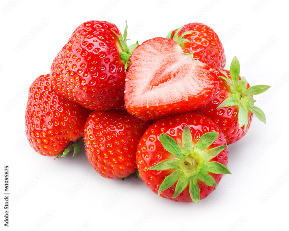 Strawberry heap isolated on white