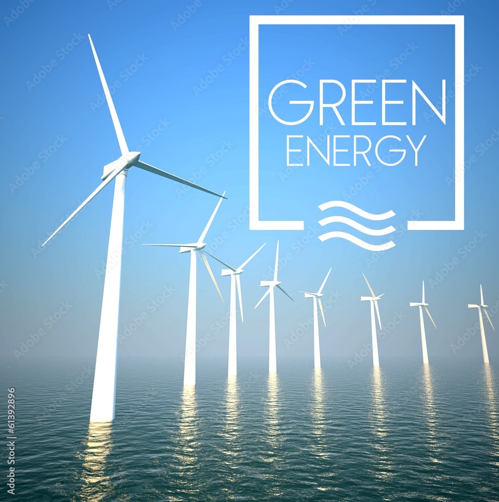 海上风力涡轮机产生绿色能源