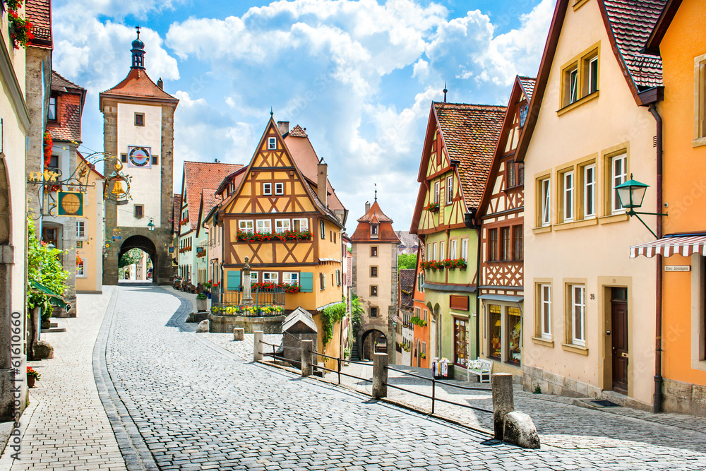 德国巴伐利亚州的中世纪小镇Rothenburg ob der Tauber