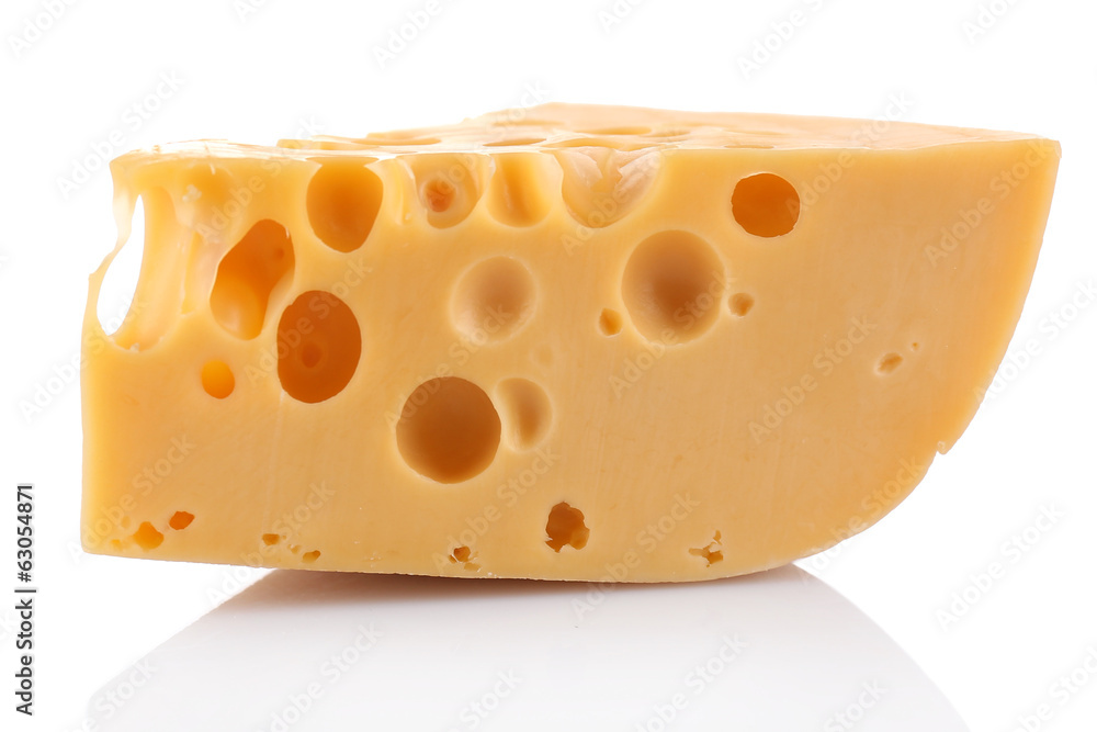 一块奶酪，白色隔离