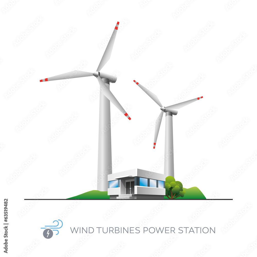 Wind turbine power station