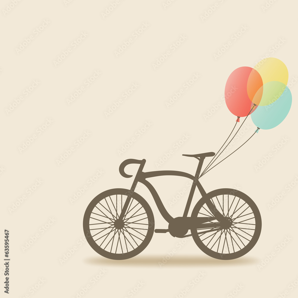 带气球的自行车
