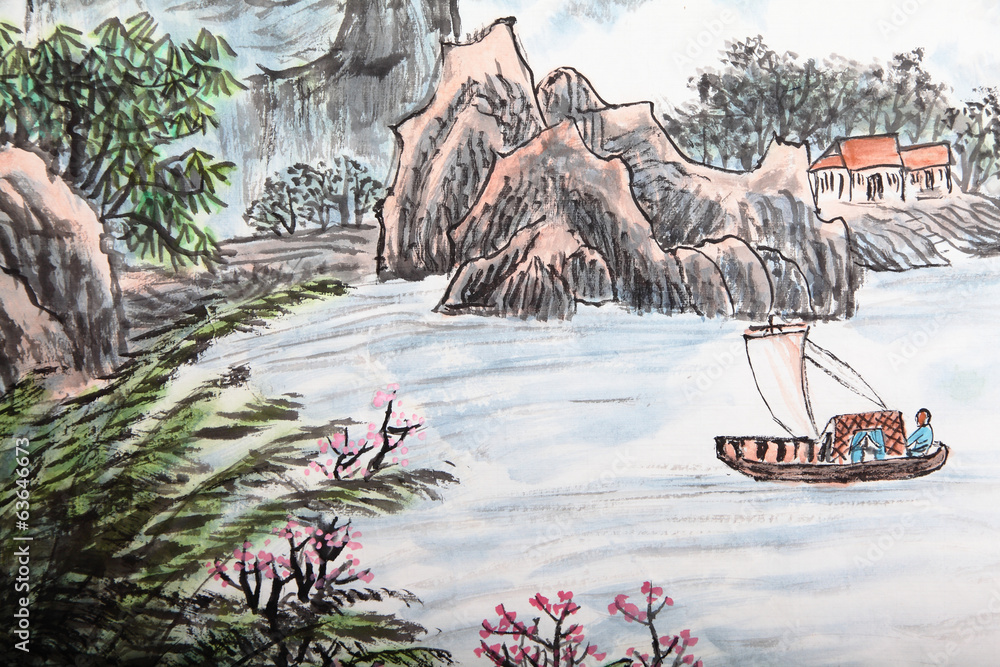 中国画，山水画