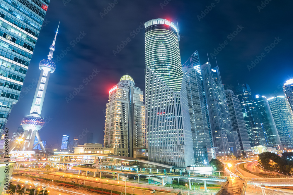beautiful night view in shanghai