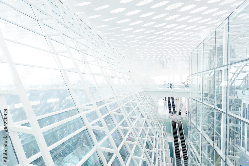 现代办公中的抽象玻璃钢建筑墙