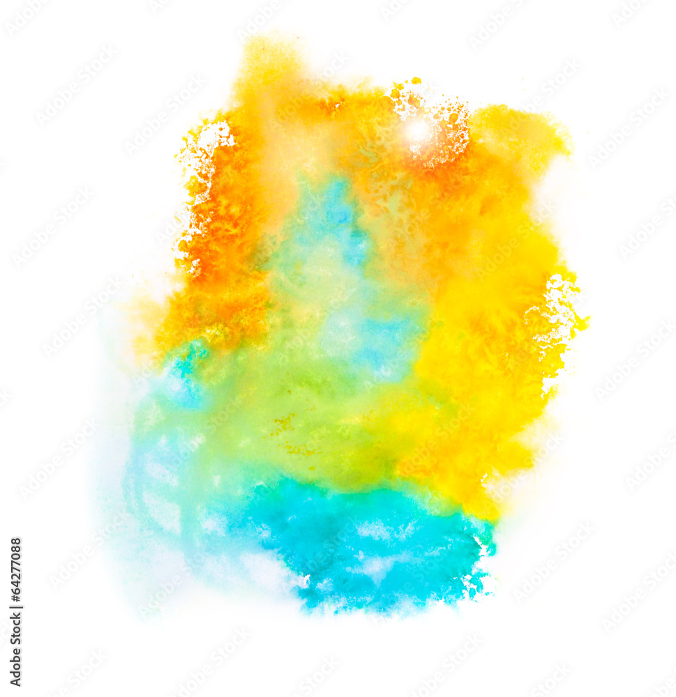 Abstract colored blobs on white background