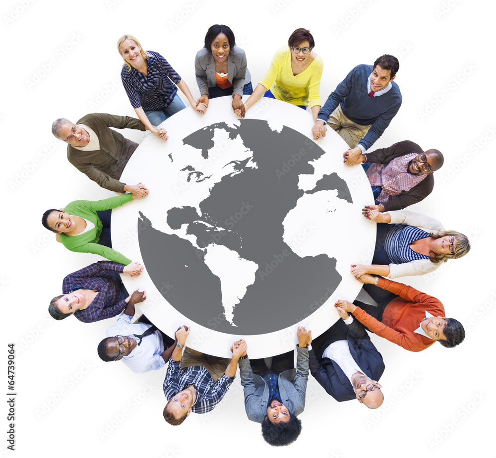 Multiethnic Diverse People in a Circle Holding Hands