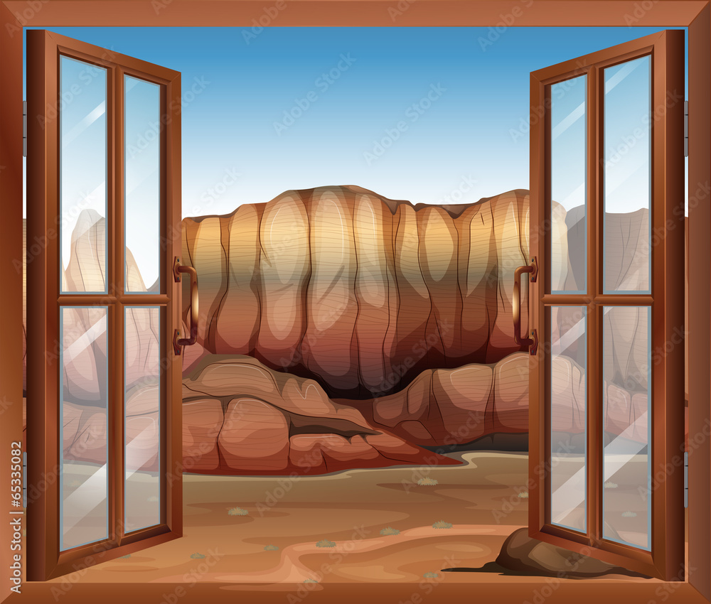 沙漠中一扇打开的窗户