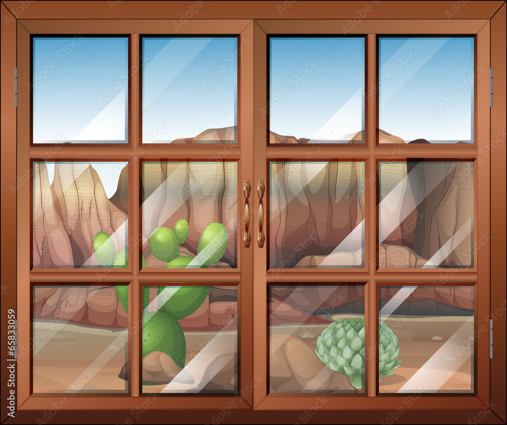 沙漠中一扇紧闭的窗户