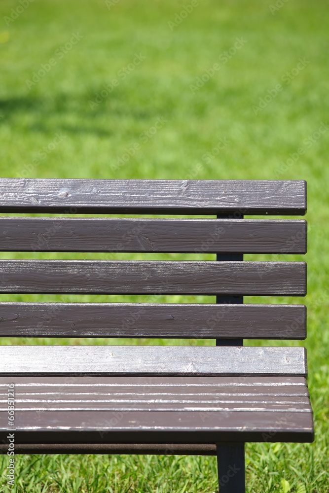 公园里夏天的木长椅