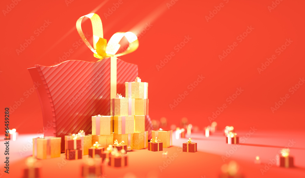 生日和圣诞节商务与礼物的贪婪背景
