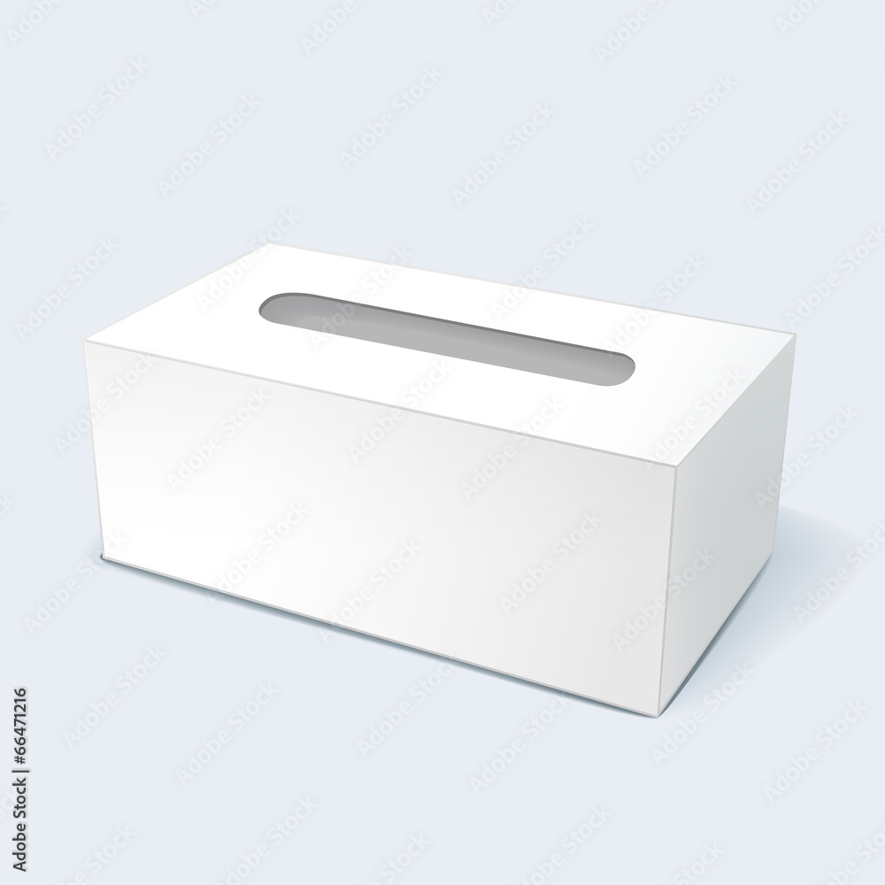 空白纸巾盒矢量示意图