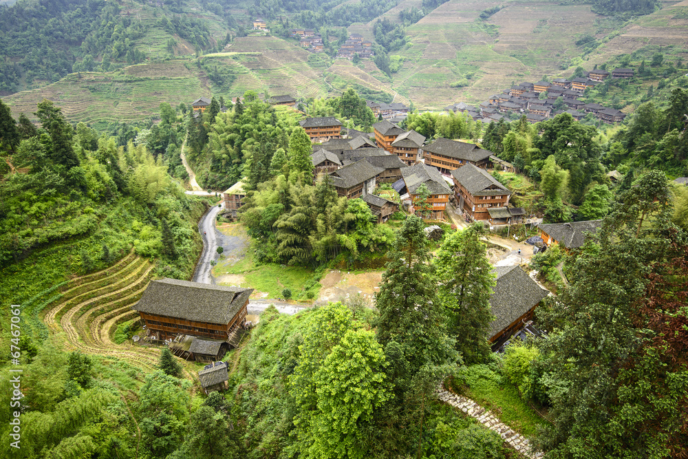 中国桂林的村庄