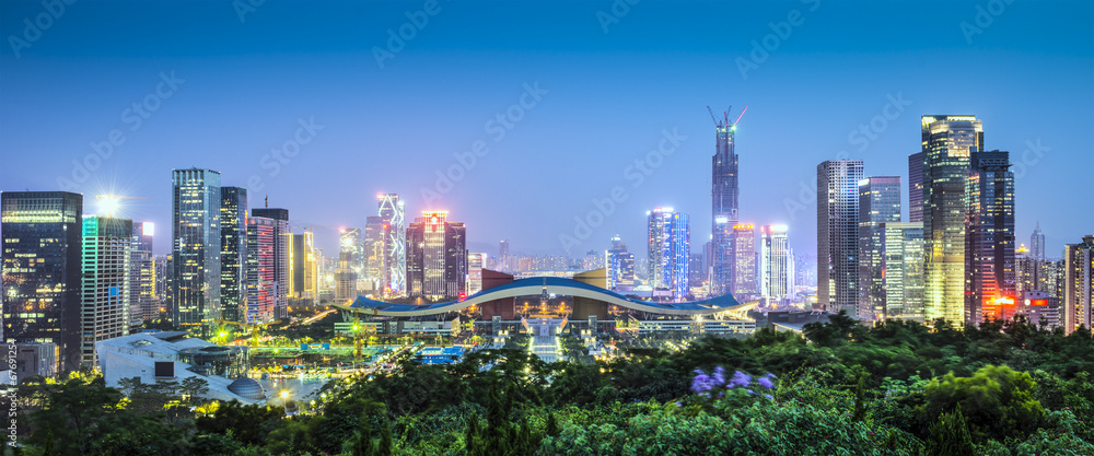 Shenzhen, China Civic Center Panorama