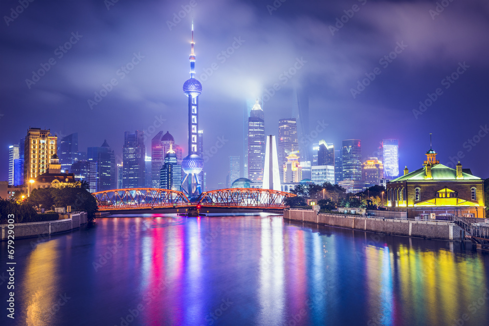 夜晚的中国上海