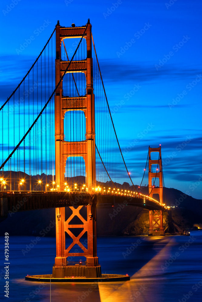 美国旧金山日落金门大桥