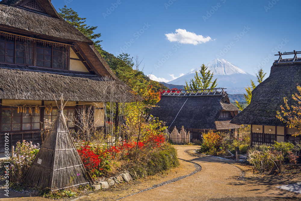 从Iyashi no sato村看日本富士山
