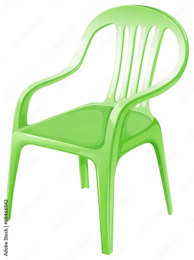 一把绿色塑料椅子