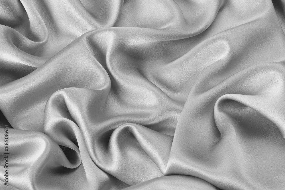 Silver silk textile background　with copy space