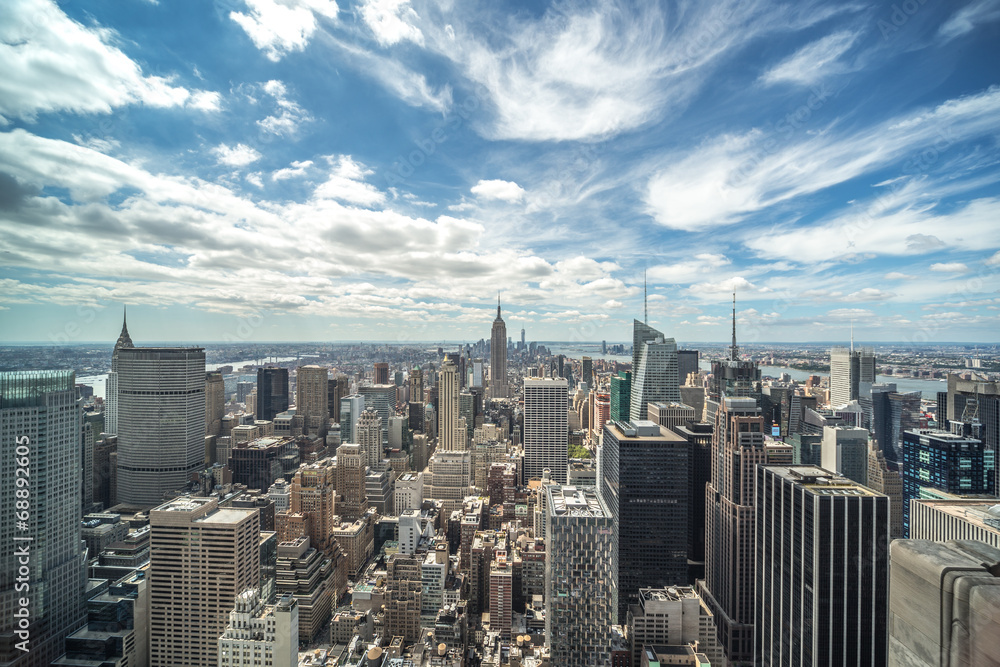纽约市曼哈顿中城建筑天际线景观