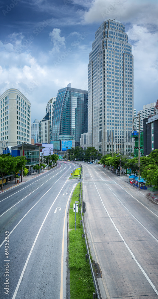 曼谷城市白天，主要交通干道