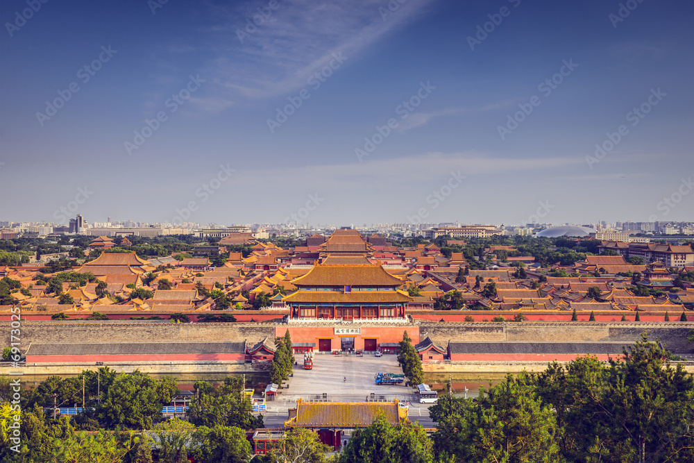 中国北京皇城天际线
