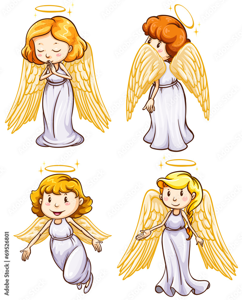 天使的简单素描