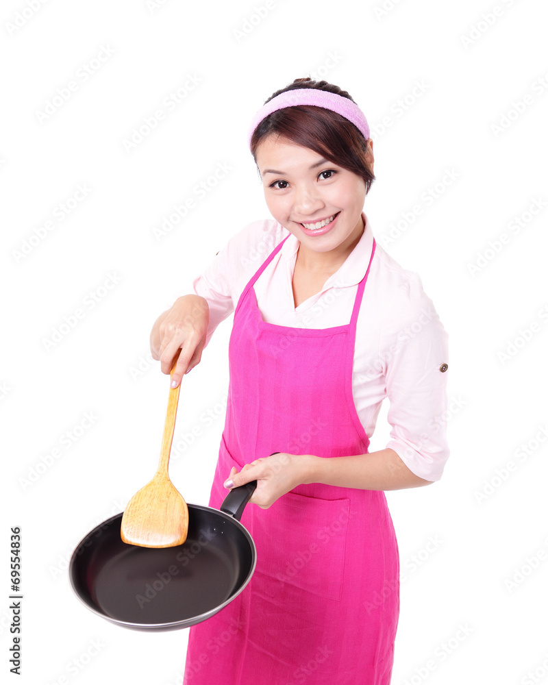 女性家庭主妇烹饪