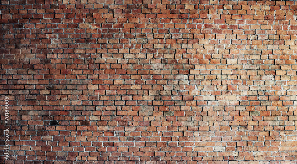 Empty Red Brick Wall Background