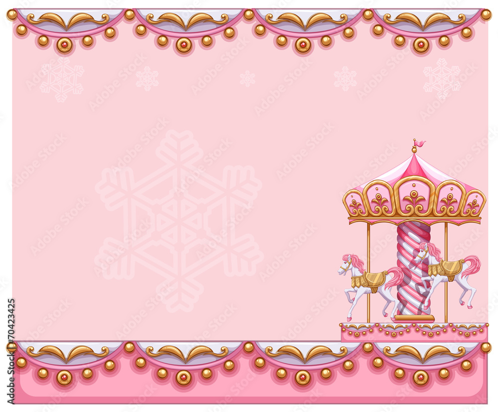 A stationery template with a merry-go-round ride