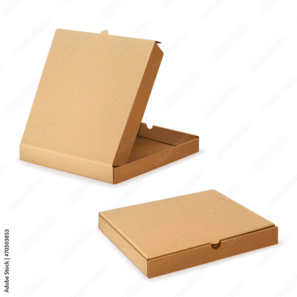 披萨纸板盒，矢量插图