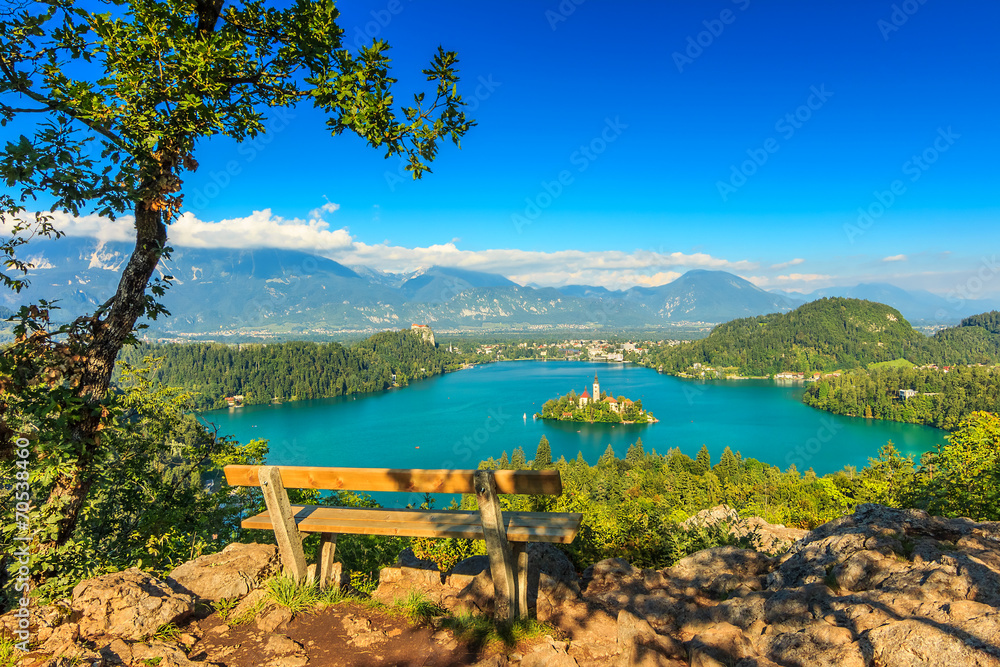 Bled Lake全景，斯洛文尼亚，欧洲