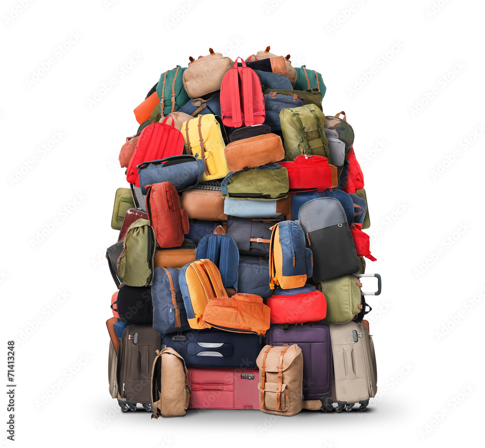 行李，一大堆袋子、背包和行李箱